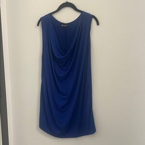 Kensie Sleeveless Draped Neckline Top in Royal Blue